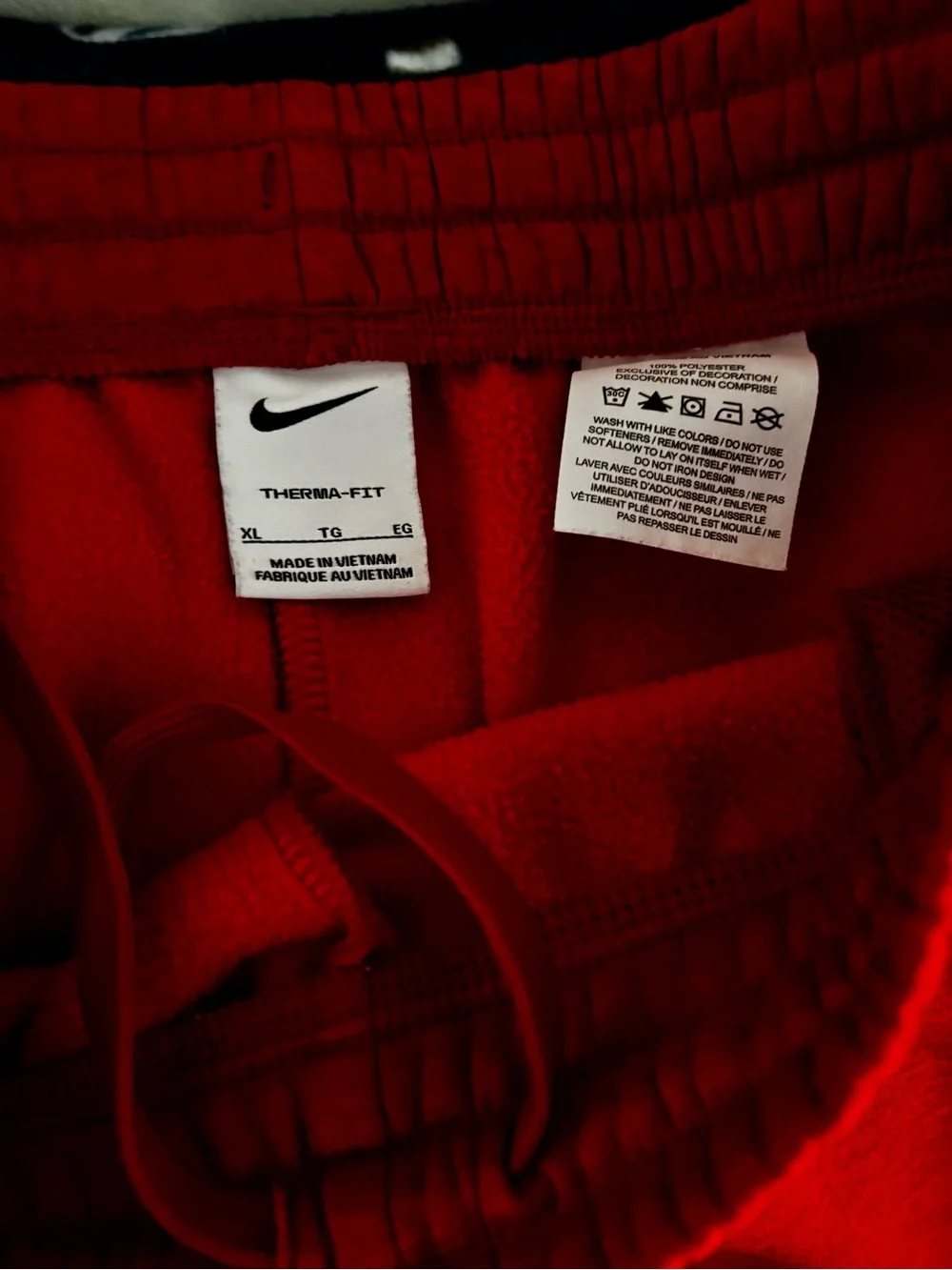 Nike Red Kids Joggers with White Swoosh